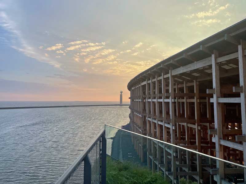 大屋根リング夕焼け